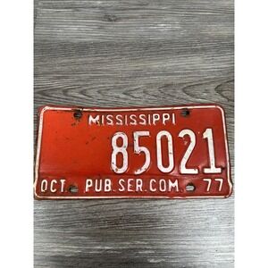 1977 Mississippi public service‎ commission license plate 85021